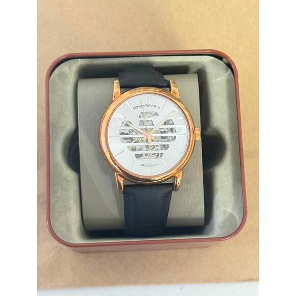 Emporio Armani Luigi AR60031 Men's Watch Meccanico With Silver LOGO Dial